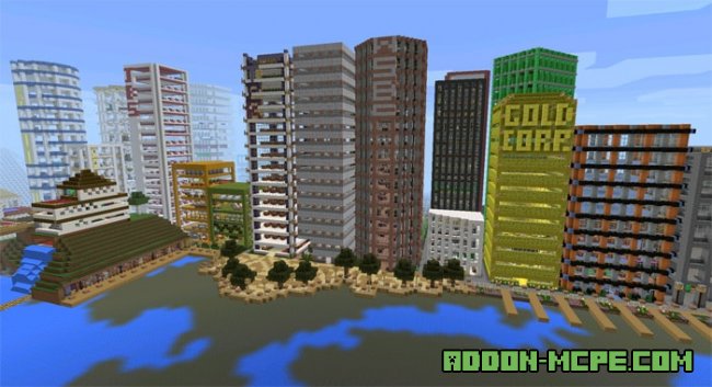 Карта с Огромным Городом в Minecraft PE 5