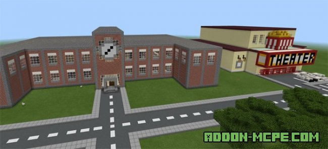 Карта с Большой Школой в Minecraft PE 1