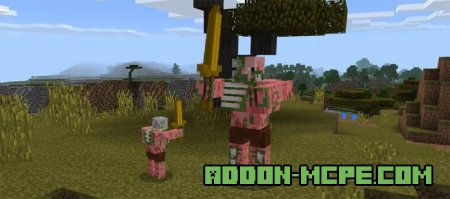 Мутант-свиночеловек в игре Minecraft Bedrock