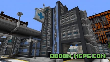 здание внутри города в Minecraft