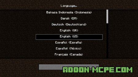 Выбор языка в Minecraft