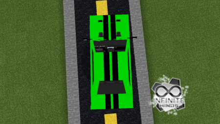 Зеленый автомобиль в Minecraft
