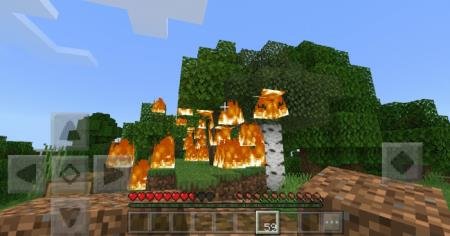 огонь в лесу майнкрафт