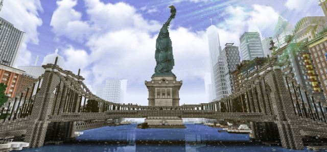 Статуя свободы, вид с моста