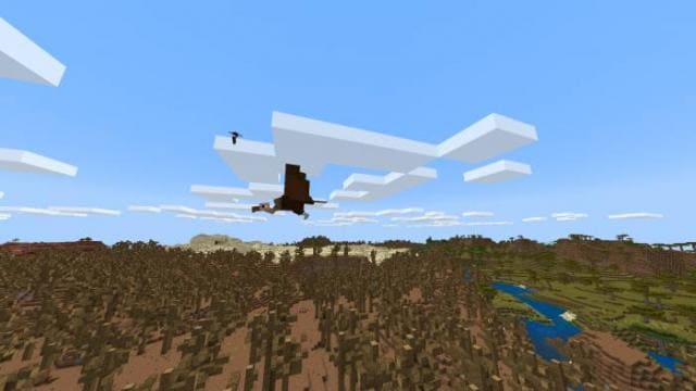 Стервятник летит над биомом