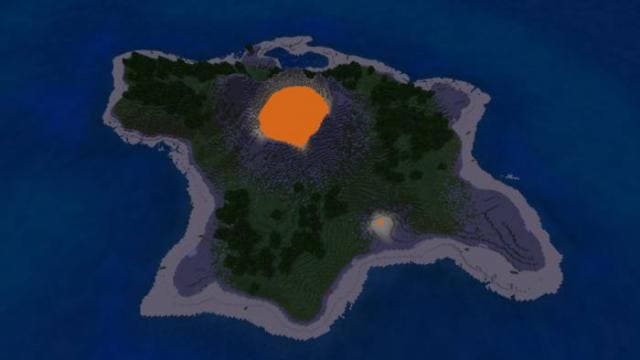 Вулканический остров сверху ночью