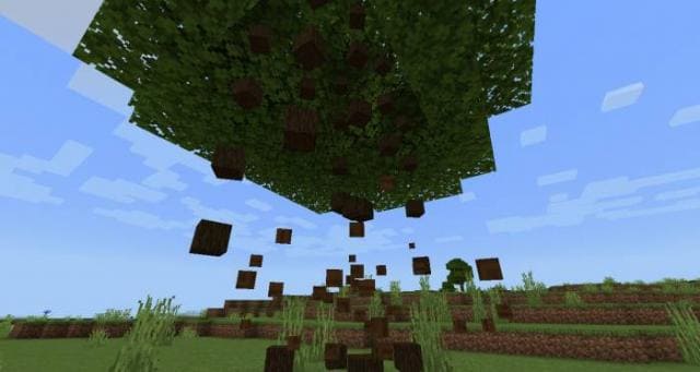 Пример рубки дерева в игре