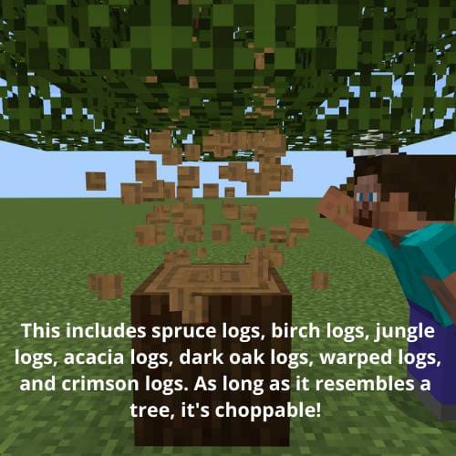 Пример рубки деревьев